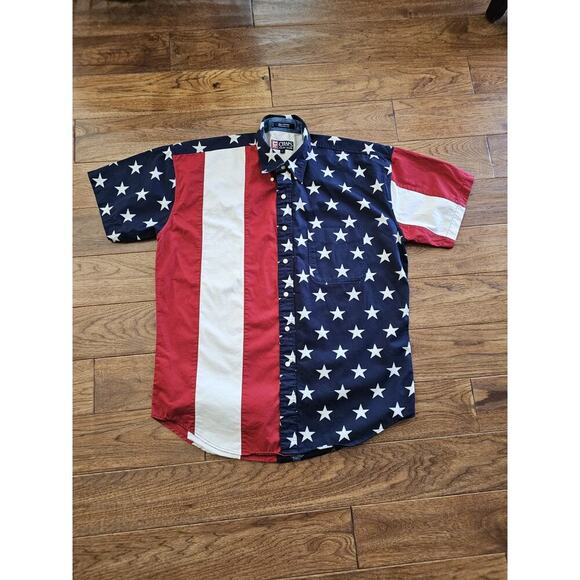 Chaps Ralph Lauren American Flag Button Down Shirt Men’s L Preppy Patriotic - Picture 1 of 8